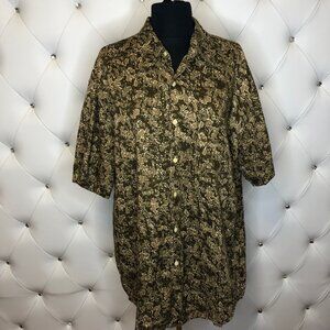 Express Men's Brown Patterned Shirt Size L
